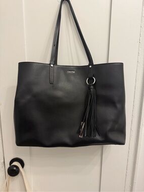 Calvin Klein Black Tote with Tassel Accent